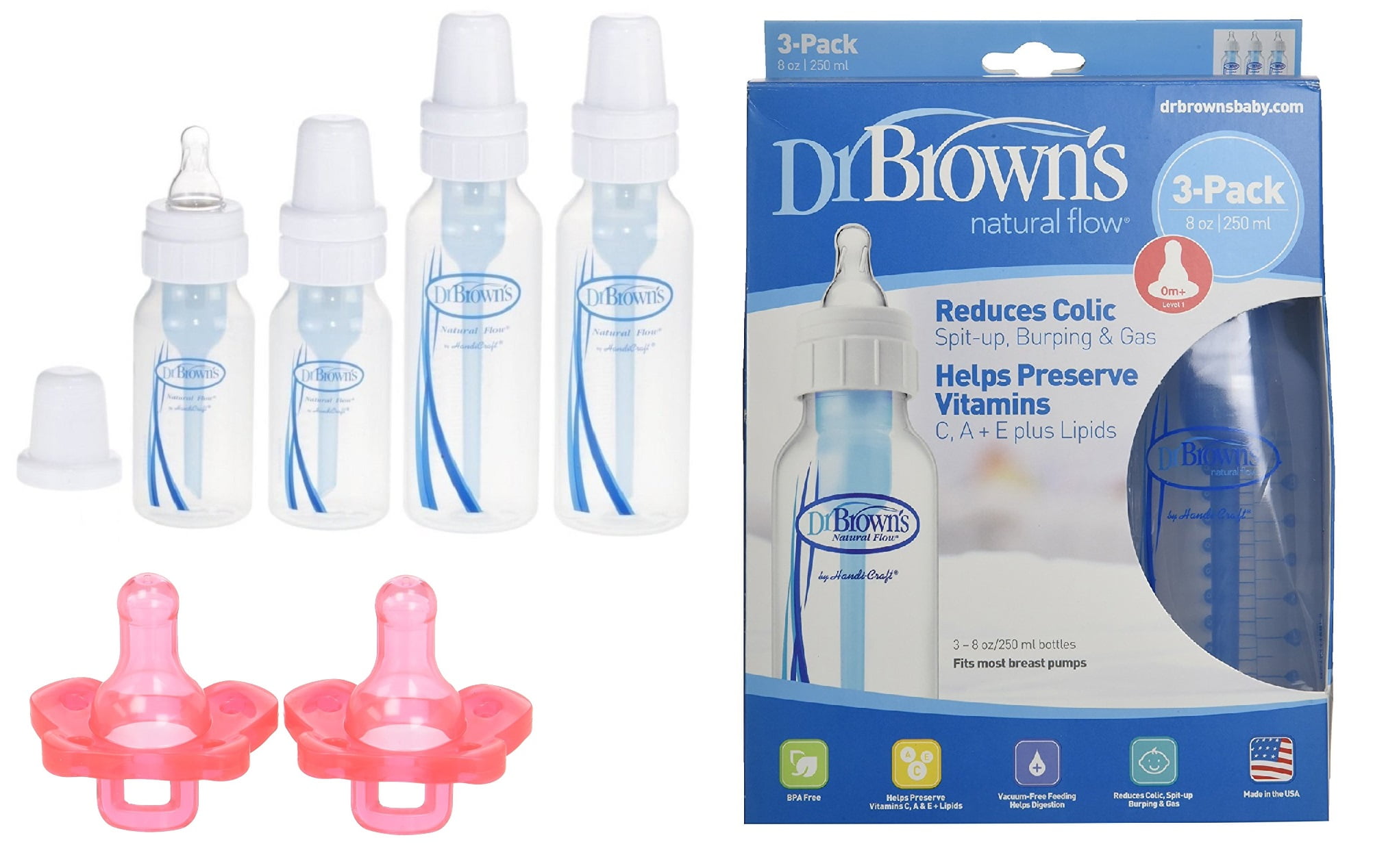 Dr. Browns Bottles 4 Pack (2 8 oz bottles) and (2 4 oz bottles
