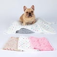 thumbnail image 3 of 1 Pack 3 Blankets Super Soft Cute Dot Pattern Pet Blanket Flannel Throw for Dog Puppy Cat Beige/Brown/Pink Small, 3 of 4