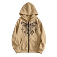thumbnail image 2 of Zynoxe Men's Hooded Sweatshirt with Side Pockets & Elastic Cuffs Hem Zip Up Drawstring Hoodie Fashionable Printed Sweatshirt for Men Versatile Solid Color Long Sleeve Sweatshirt Jacket M, 2 of 7