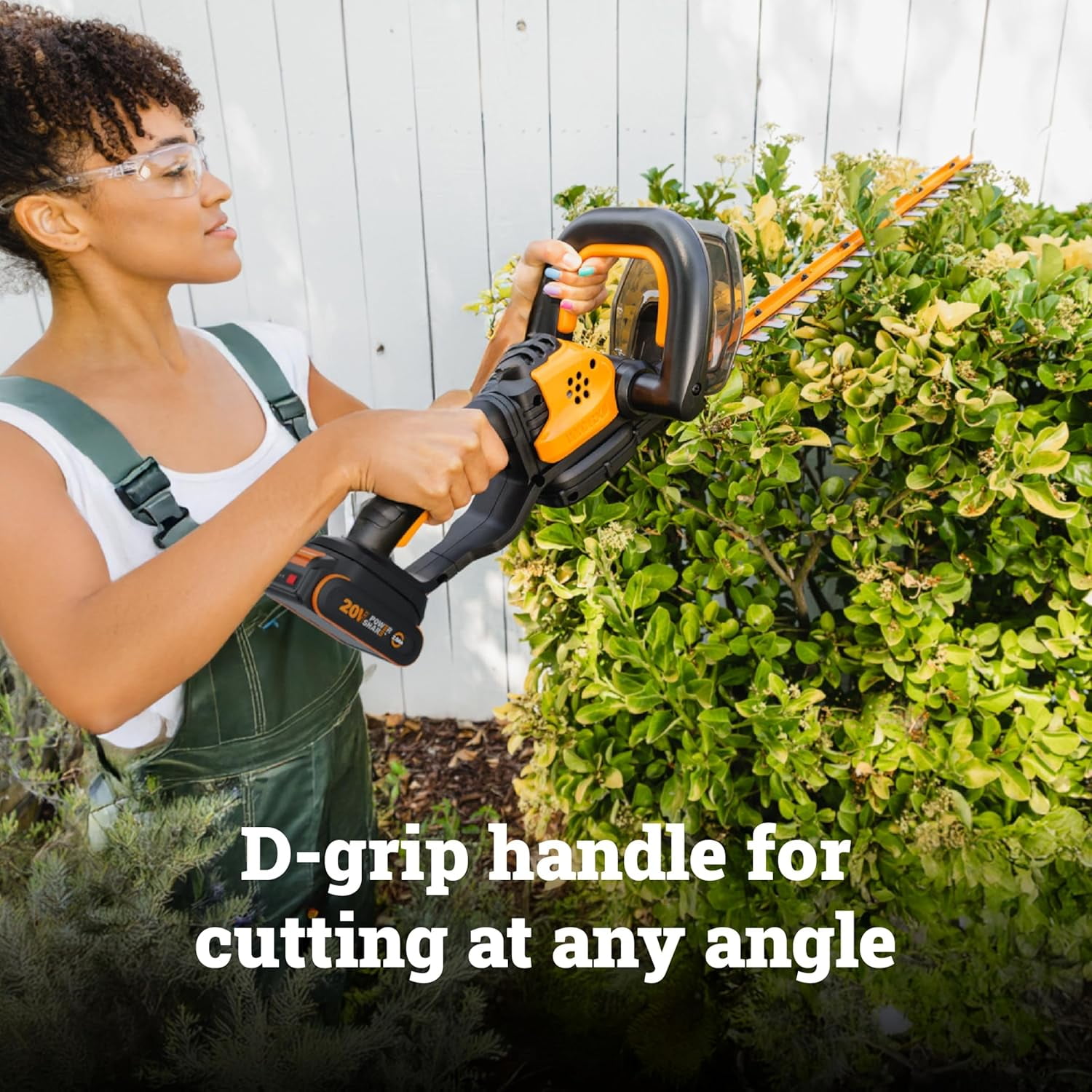 22 Inch Cordless Hedge Trimmer with Dual-Action Blades Lightweight Electric Bush Cutter for Garden Maintenance