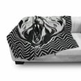 thumbnail image 3 of Bear Soft Flannel Fleece Throw Blanket, Aggressive Animal with Dangerous Expression Scary Roaring Mammal on Zigzag Pattern, Cozy Plush for Indoor and Outdoor Use, 50" x 60", Black White, by Ambesonne, 3 of 6