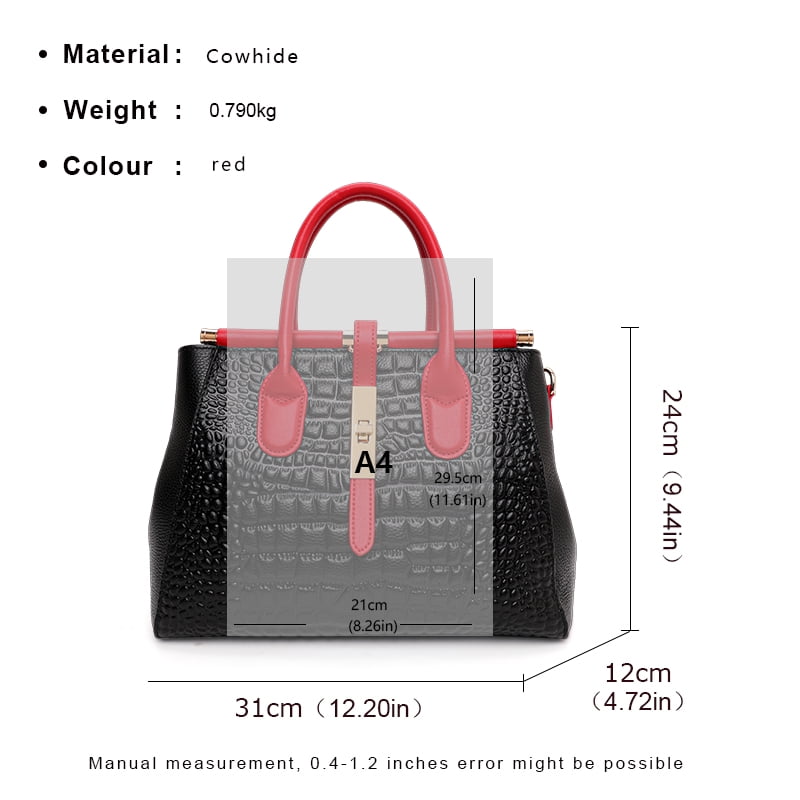 Genuine leather crocodile snake-print women's handbag 2025 detachable shoulder strap large capacity single shoulder strap