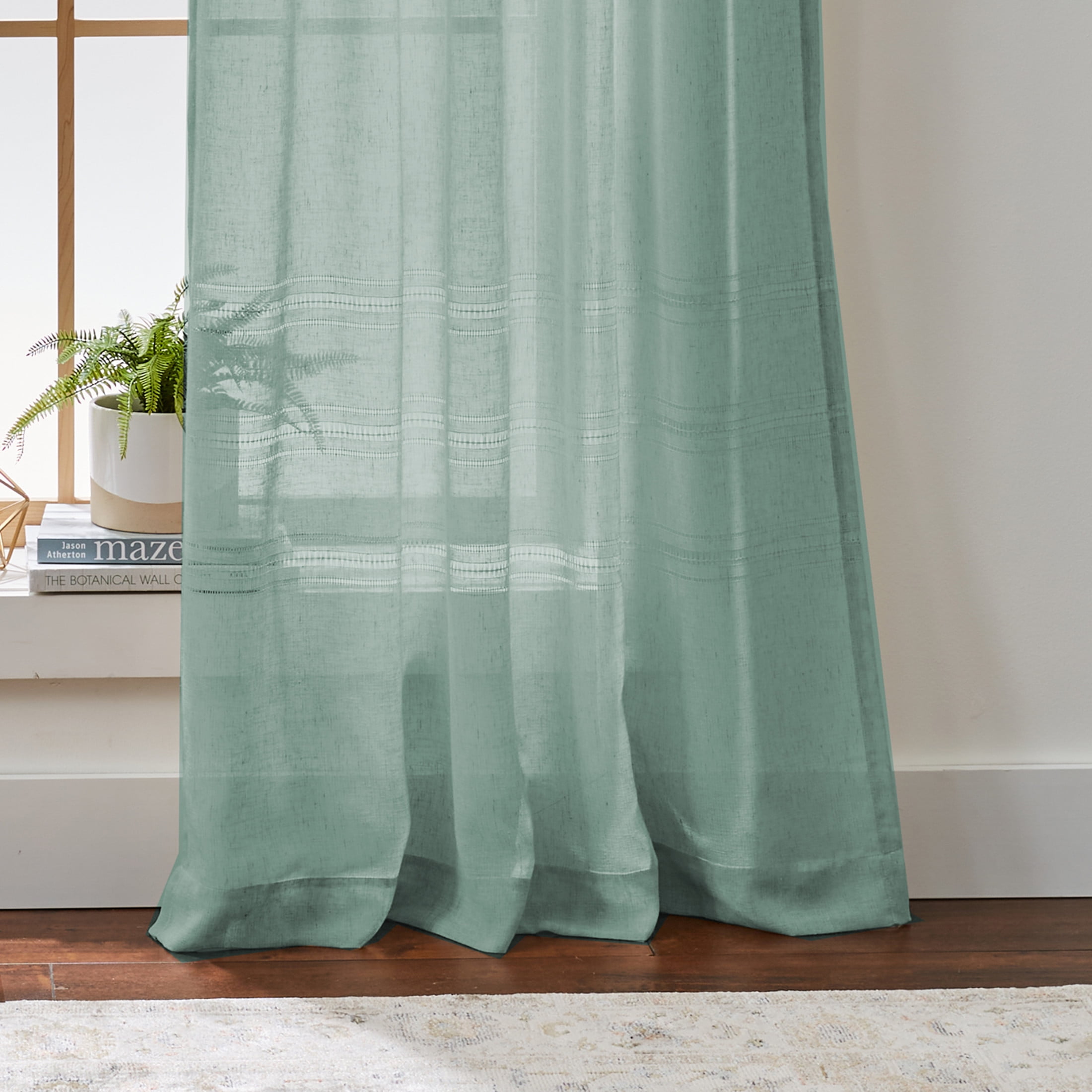 Better Homes & Gardens Specialty Stitch Single Curtain Panel, Green River, 50" W x 84" L