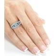 thumbnail image 4 of Dreamofdazzles Jewels 925 Sterling Silver 3.40 Ct Round Cut Diamond & Blue Sapphire Wedding Engagement Bridal Ring Set 14K White Gold Plated For Women's -7, 4 of 4