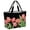 Pink, Green, Black, variant on Pink Tulip Beach Bag for Women, Large Breathable Mesh Beach Tote Bag, Spring Floral Summer Botanical Black Sandproof Lightweight Travel Bags for Vacation Picnic Swimming Pool 15.7"x15.7"x9.1"