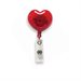 SICURIX Heart Shaped ID Badge Reel Round Belt Clip Strap RED (68818)
