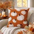 thumbnail image 6 of Fall Pumpkin Pillow Covers, Thanksgiving Decorative Pillow Case with Hidden Zipper Polyester Fabric, Autumn Harvest Home Decor for Sofa Couch Bed Bedroom, 17.7 x 17.7 Inch, 6 of 7