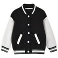thumbnail image 3 of GYRATEDREAM Kids Varsity Jacket Boys Girls Baseball Jacket Sports Outerwear Zipper Coat for School Uniform for 4-6Y Black, 3 of 7
