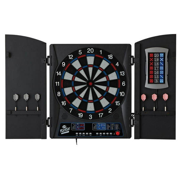 Fat Cat Mercury Electronic Soft Tip Dartboard Game with Cabinet and Dart Set Walmart
