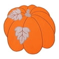 thumbnail image 3 of Manteles individuales de mesa de calabaza Jack-O-Lantern de Halloween bordados, para decoración de fiestas en el hogar en interiores y exteriores (juego de 4), 3 of 5