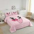 thumbnail image 3 of Erosebridal Letter Initial V Bedding Twin Comforter Set,Kawaii Bow Down Comforter,Super Cozy Reversible Bedding Sets Twin with Comforter,Cow Print Decor,3pcs, 3 of 8