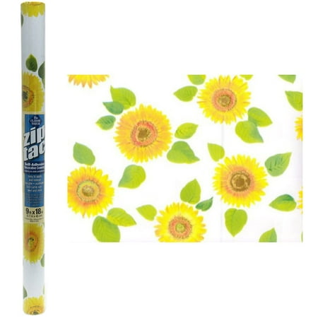 Zip Tac Self Adhesive Decorative Shelf Liner Sunflower Design 9