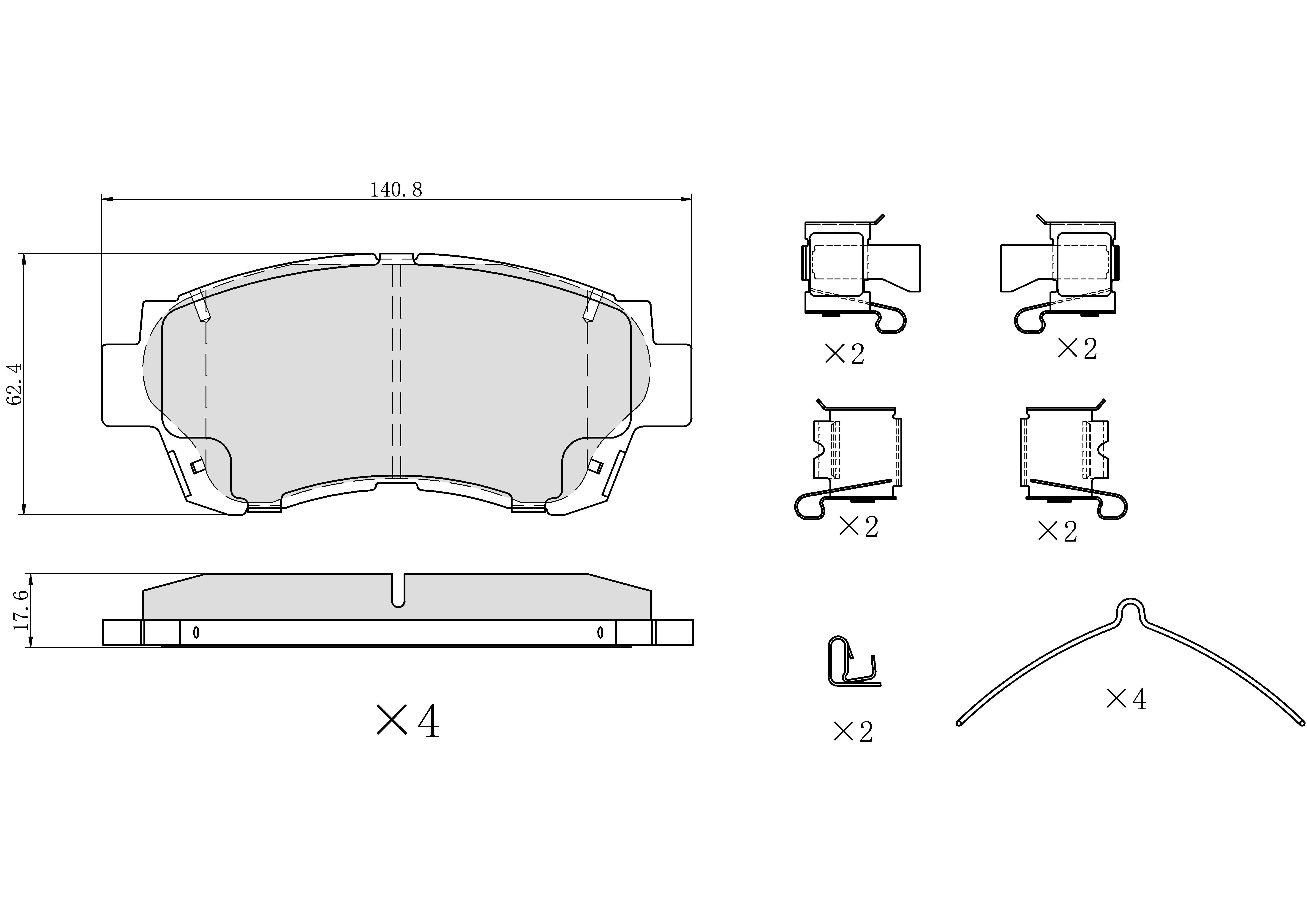 Winstop Brake Pad Set, Front WS.0476.0.C, Toyota Camry 1995-1991