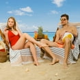 thumbnail image 5 of American Soft Linen 100% Cotton Turkish Peshtemal Beach Towels, 35"x60" size 4 Pack Swim Towels for Beach and Pool Towels, Brown, 5 of 8
