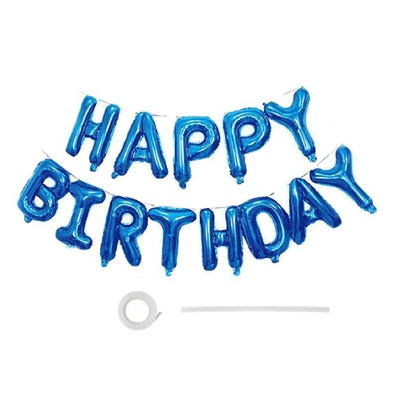 Pancarta con forma de globo con letras EHZCBHG, 40 cm, color azul