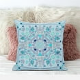 thumbnail image 2 of Amrita Sen Designs  20 x 20 in. Paisley Leaf Geo Broadcloth Indoor & Outdoor Zippered Pillow - Light Blue & Grey, 2 of 7
