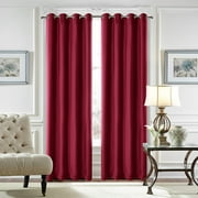 CUH Single Velvet Curtain Panel Grommet Room Darkening Curtain Eyelet Ring Top Bedroom Blackout Window Curtain Thermal Insulated Curtain Solid Color Window Drape