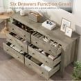 thumbnail image 3 of Senfot Chest of Drawers, 6-Drawer Cabinet with Panel Legs, Gray, Modern Design, Spacious Storage, Durable Organizer for Bedroom or Living Room, 3 of 3