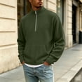 thumbnail image 6 of Men's Oversized Corduroy Half Zip Sweatshirts Mock Neck Long Sleeve Pocket Loose Fit Casual Everyday Fall Winter Tops, 6 of 8