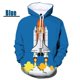 thumbnail image 5 of Sudadera con capucha con estampado 3D para hombre y mujer, con estampado de cohetes, estilo espacial, holgada, de talla grande, ropa de calle, 5 of 5