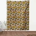 thumbnail image 3 of Ambesonne Floral Fabric by the Yard Upholstery, Vintage Dahlia Flowers Art, 3 Yards, Olive Green Marigold, 3 of 4