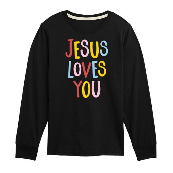 Instant Message - Jesus Loves You - Toddler & Youth Long Sleeve Graphic T-Shirt