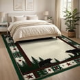 thumbnail image 3 of ODIKA 8'x10' Washable Area Rug Cabin Cowboy Motif Mens Decorations Reindeer Lone Southwestern for Dining Room, Large Office, Lounge, Non-Slip Chair-Friendly Mat, 3 of 7