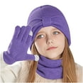 thumbnail image 3 of Sentuca Kids Hats for Girls Warm Winter Hats Gloves and Scarves 3 Piece Outfit Sets Comfortable Soft Knit Beanies, 3 of 4