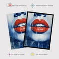 thumbnail image 2 of Lipstick Love Irresistible Lips Seduction in Blue and Red Artwork Framed Wall Art Print A4, 2 of 5