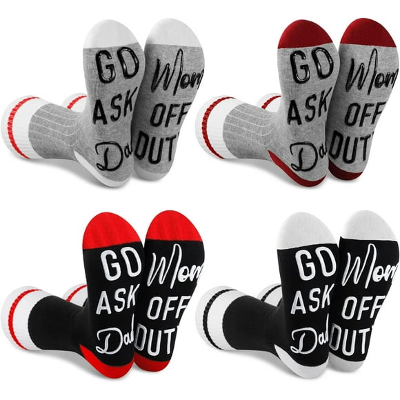 Exceptional 4 Pairs Mother's Da Funn Famil Gifts Socks for Mom & Dad - off Dut Socks with Funn Saings Inspirational for Women & Mother to enhance your experience
