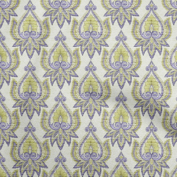 oneOone Cotton Poplin Lime Green Fabric Asian Traditional Floral With Texture Sewing Material Print Fabric By The Yard 42 Inch Wide