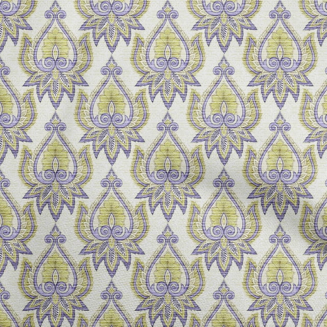 oneOone Velvet Lime Green Fabric Asian Traditional Floral With Texture Craft Projects Decor Fabric Printed By The Yard 58 Inch Wide