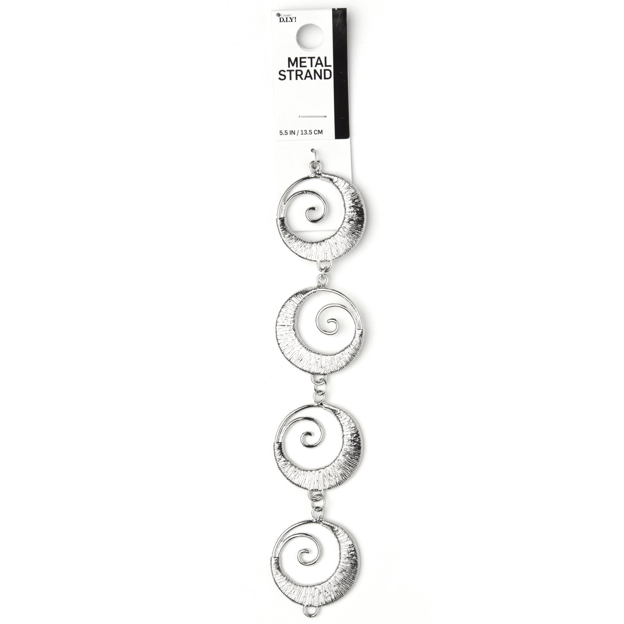 Cousin DIY Metal Crescent Moon Swirl Connector Accent, Set of 4, Silver Finish