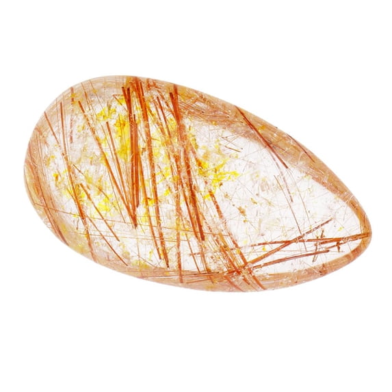 Natural Crystal , Teardrop Gold Rutilated for Men Woman Jewelry Making Pendant Necklace - for Relaxation Sleep
