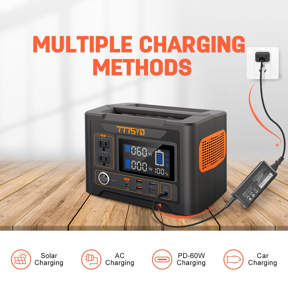 300W Portable Power Station Solar Powered Generator with AC DC USB 3 Ports