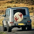 thumbnail image 3 of Haiem Spare Tire Cover , Wheel Cover with Bloody Hand1 printed, Camper Spare Tire Cover Fit for Jeep Wrangler Rv SUV Truck Travel Trailer-15 inch, 3 of 8