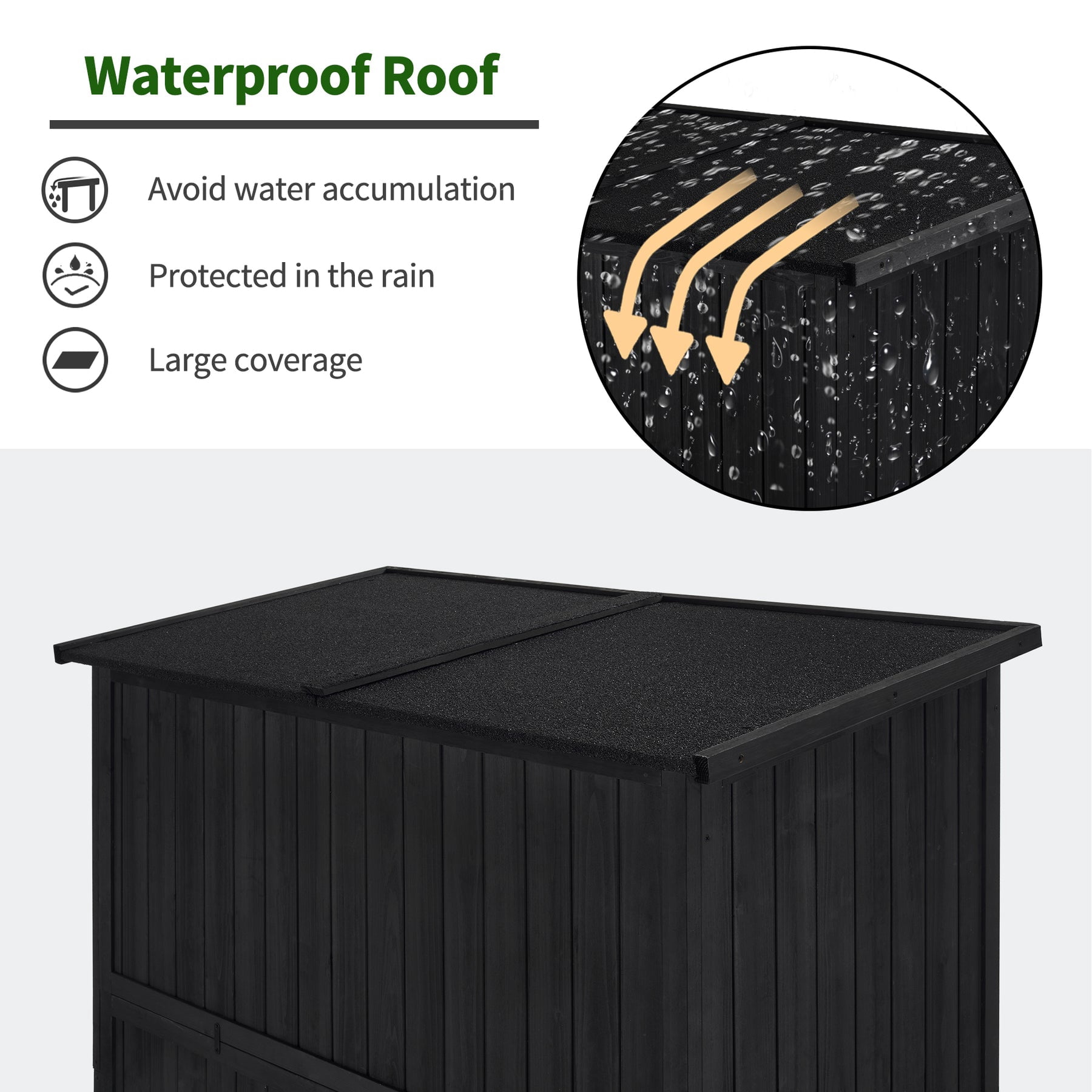 MCombo Outdoor Wood Storage Cabinet, Garden Tool Shed 1900