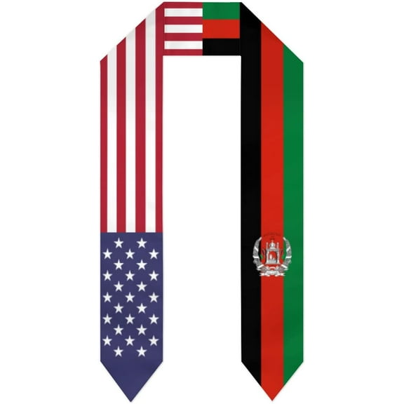 Afghanistan & USA United States Flag Graduation Stole International Student Stole Pride Shawls Unisex