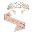 thumbnail image 1 of 13th Birthday Crown & Sash Set - Alloy, Rhinestones & Adjustable - for Teen Girls, Birthdays & Party Decor, 1 of 3