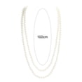 thumbnail image 5 of Mightlink Elegant Women Faux Pearls Sweater Necklace Double Layer Long Necklace Simple Versatile Sweater Chain, 5 of 6