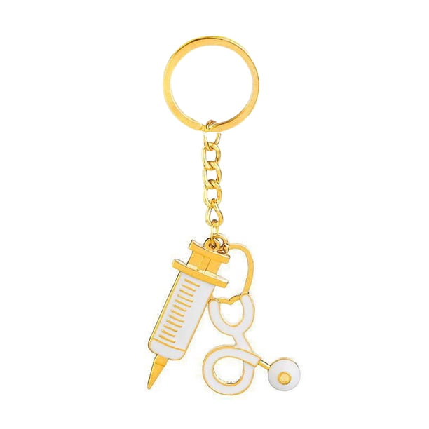 Guardurnaity LLavero de enfermera, organizador de llaves, colgante colgante, jeringa, estetoscopio, regalos para estudiantes, ahorro de espacio, Ropa, zapatos y accesorios Miscelánea