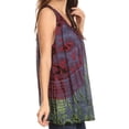 thumbnail image 4 of Sakkas Sana Tie Dye Sleeveless Embroidered V-Neck Tank Tunic Top Blouse / Cover Up - Raspberry - One Size Regular, 4 of 5