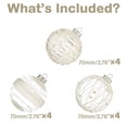 thumbnail image 3 of Lyacmy 12pack Christmas Ball Ornaments for Christmas Decorations, 70mm White Shatterproof Ball for Xmas Tree Hanging Ornaments Decor, 3 of 8