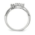thumbnail image 2 of White Sterling Silver Ring Band Fashion Open Back Cubic Zirconia CZ Round Clear, 2 of 4
