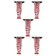 thumbnail image 3 of Redempat Stylish Striped Socks for Costume Party Comfortable and Trendy Patterned Sweet White Red 50cm 5Set, 3 of 6