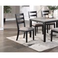 thumbnail image 5 of Rustic Charcoal Wooden Table 7pc Dining Set Dining Room Furniture Ladder back Side Chairs Cushion Seat light 2-Tone Sand Fabric., 5 of 9
