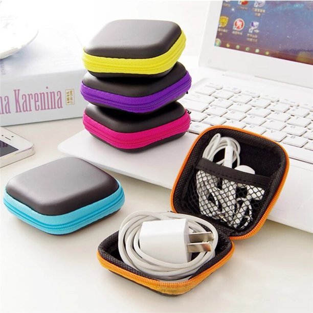 2@#Mini Zippered Square Storage Bag 7 Colors Car Organizer Stowing Tidying Case Bag Car Key Waterproof Car Key Bag Portable BagD He Qiyong unisex