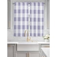 thumbnail image 4 of Purple White Buffalo Check Bedroom Curtains 63 Inches length, Farmhouse Plaid Modern Geometric Window Treatment Curtain Drapes, Rod Pocket Curtain Panels for Living Room Kitchen, 42"x63", 2 Panels, 4 of 7