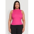 thumbnail image 2 of Womens Plus Size Rib Knit Sleeveless Mock Neck Top, 2 of 5