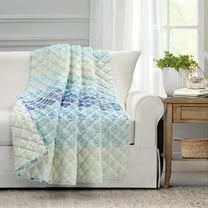 Lush Decor Medallion Ombre Reversible Throw Blue/Navy Single 50x60
